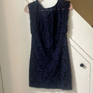 Vince Camuto blue lace floral dress